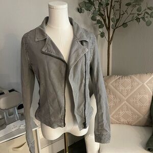 Anthropologie Gray Leather Jacket